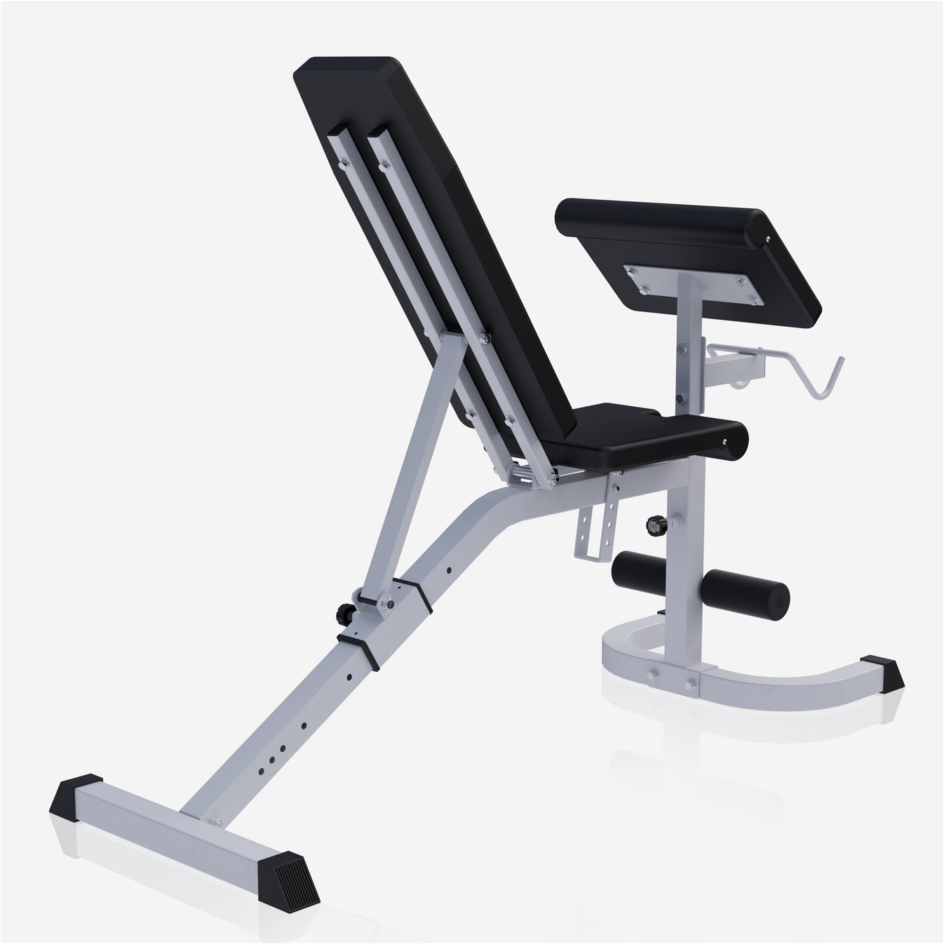 Banc de fitness réglable avec support pour curls blanc