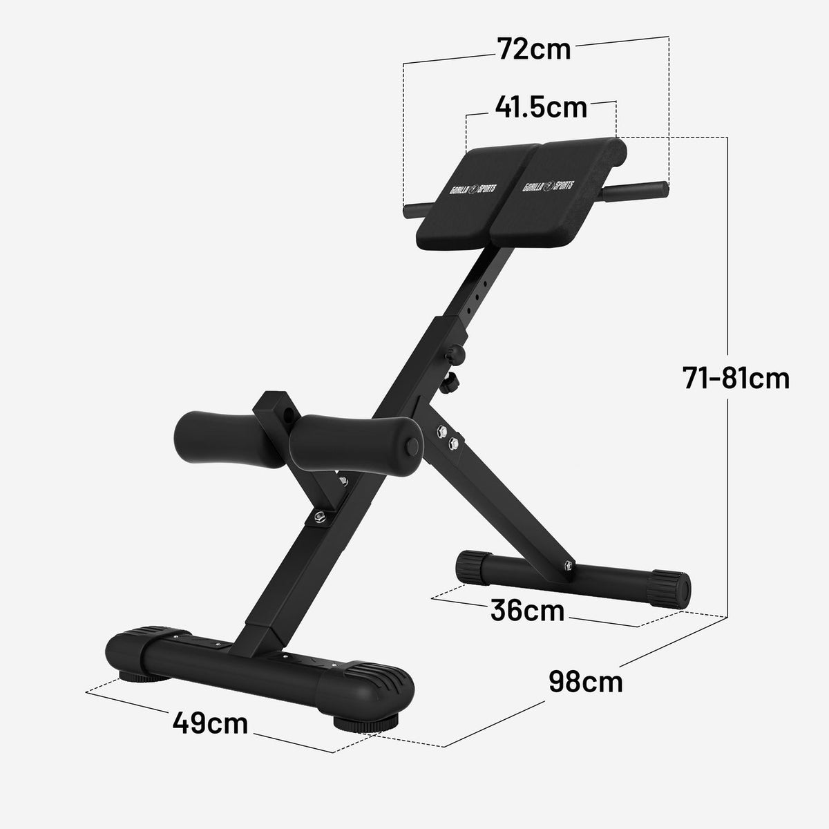 Foldable Abdominal and Back Trainer Black