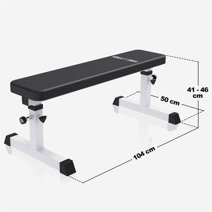 Verstelbare Vlakke Halterbank wit