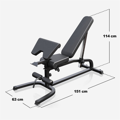 Banc de fitness professionnel avec fonctions curl