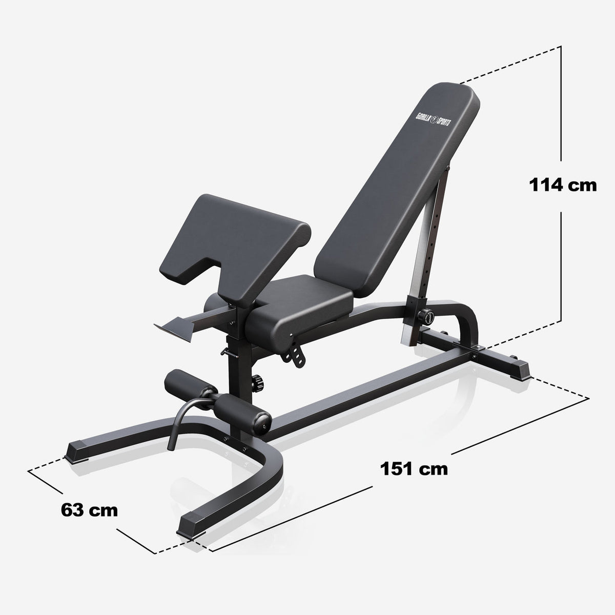 Professionele fitnessbank met curlfuncties