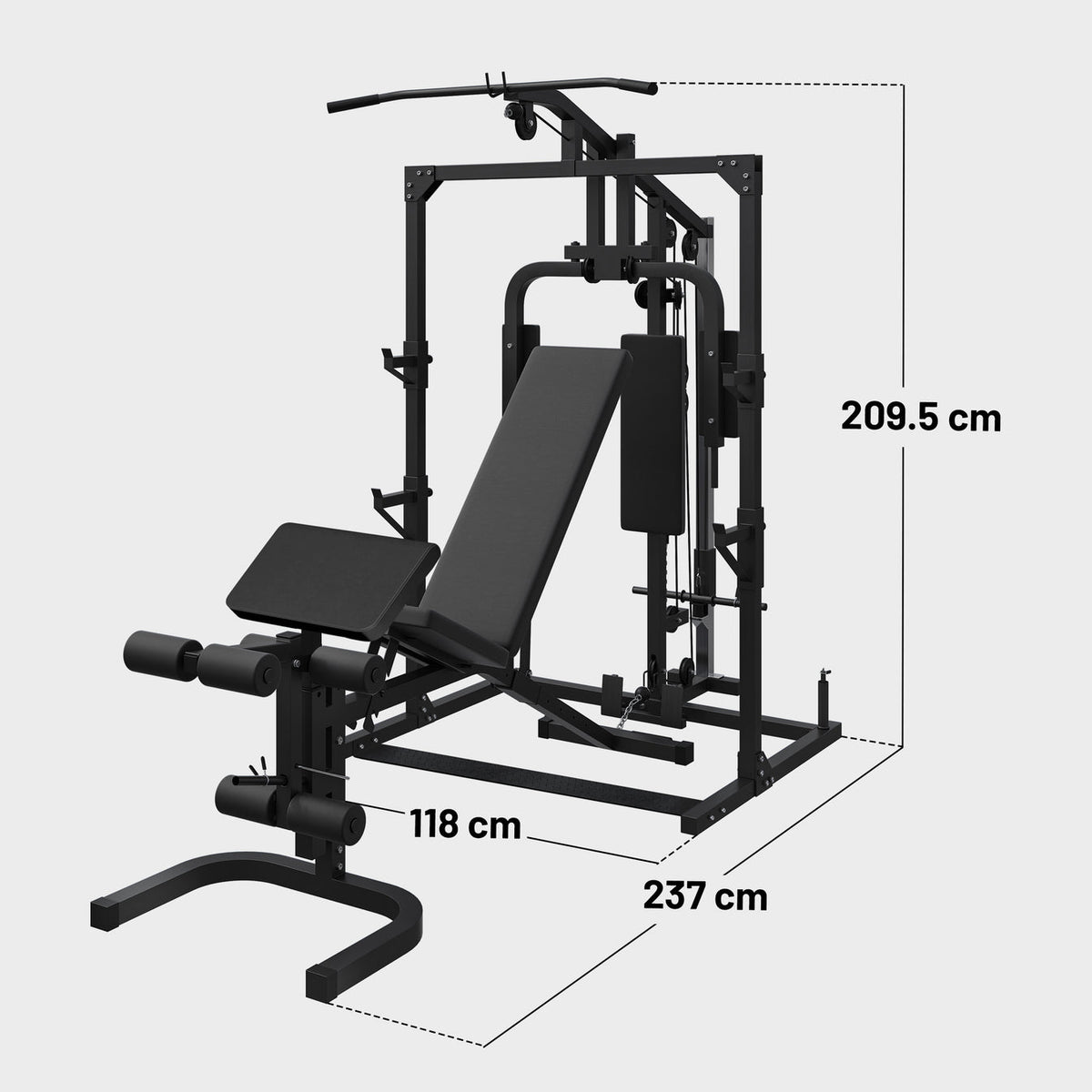 Home Gym Krachtstation met Verstelbare Halterbank