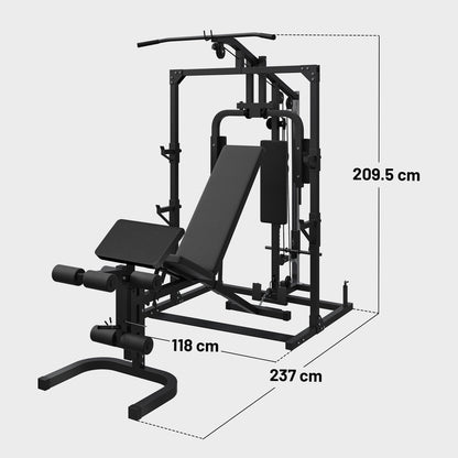 Home Gym Krachtstation met Verstelbare Halterbank