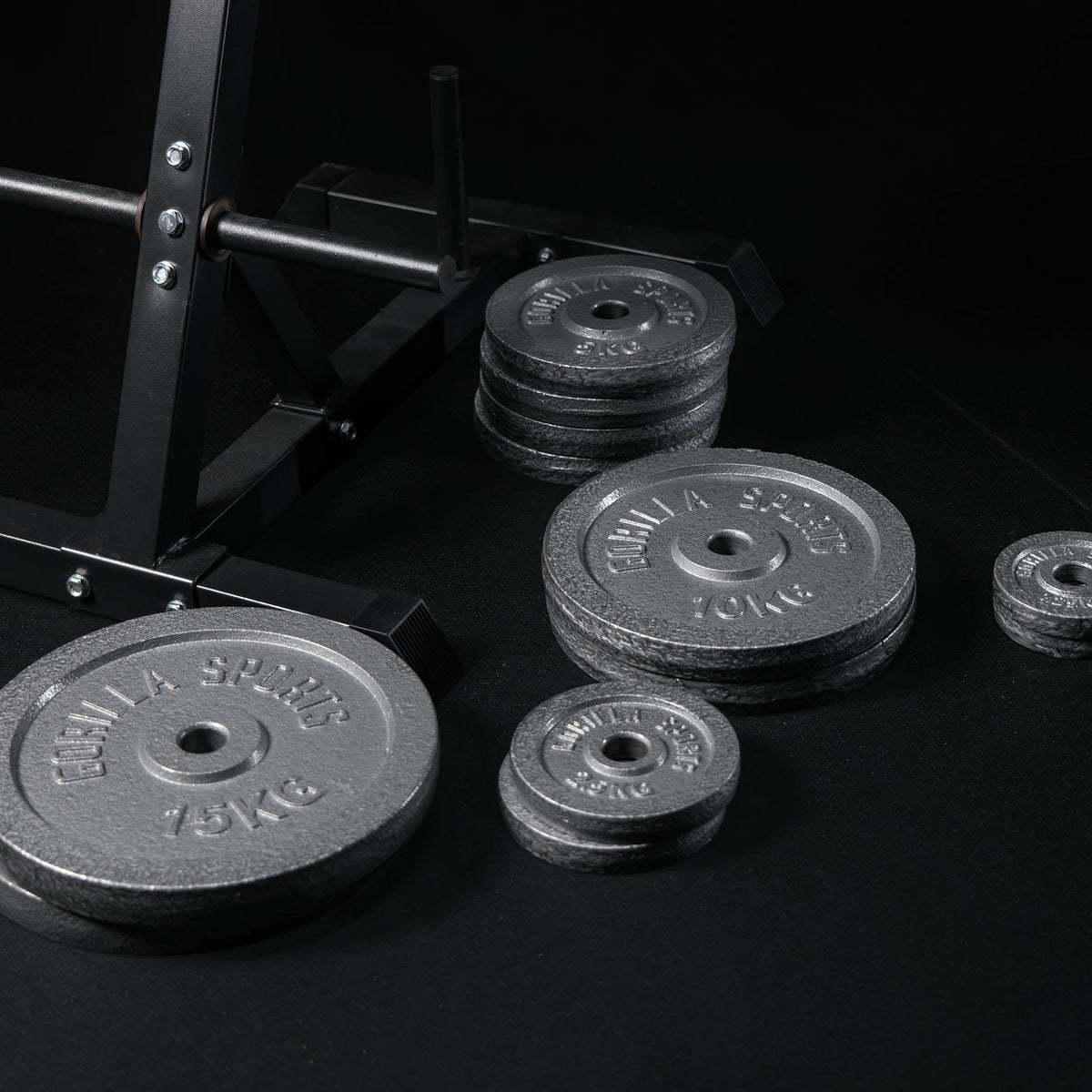 Weight plate stand incl. 77.5 kg cast iron weights