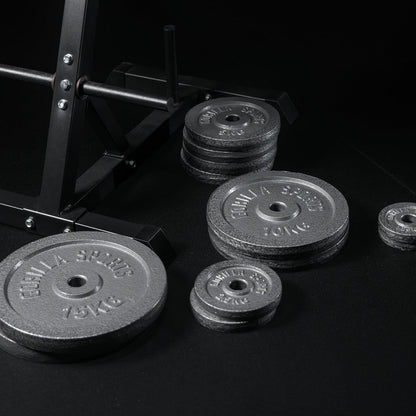Weight plate stand incl. 77.5 kg cast iron weights