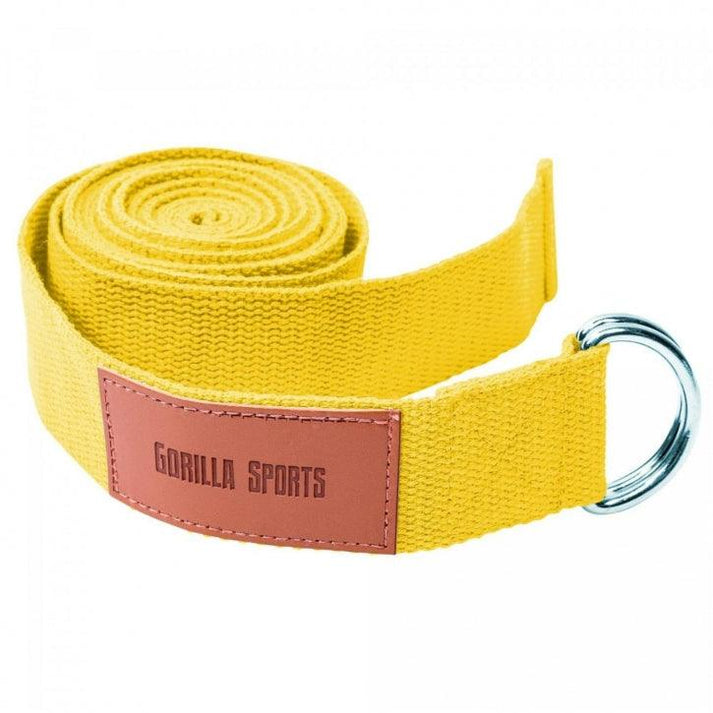 Yoga riem 260 x 3,8 cm Geel