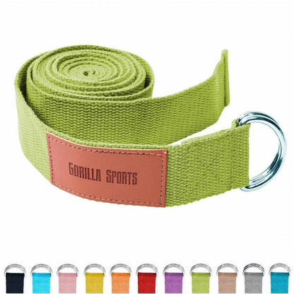 Yoga riem 260 x 3,8 cm Groen