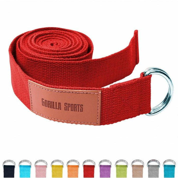 Yoga riem 260 x 3,8 cm Rood