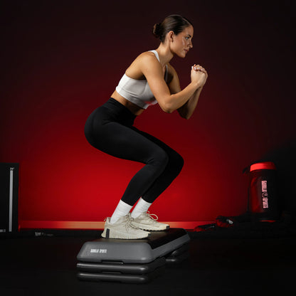 Fitness step met rubber mat