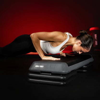 Fitness step met rubber mat