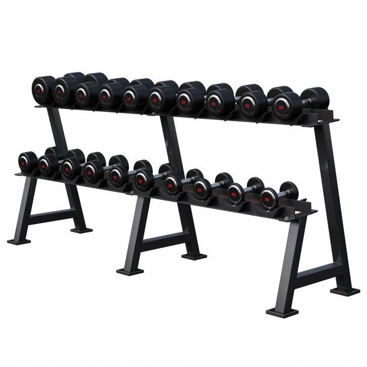 Professioneel dumbell rack met 325 kg dumbells