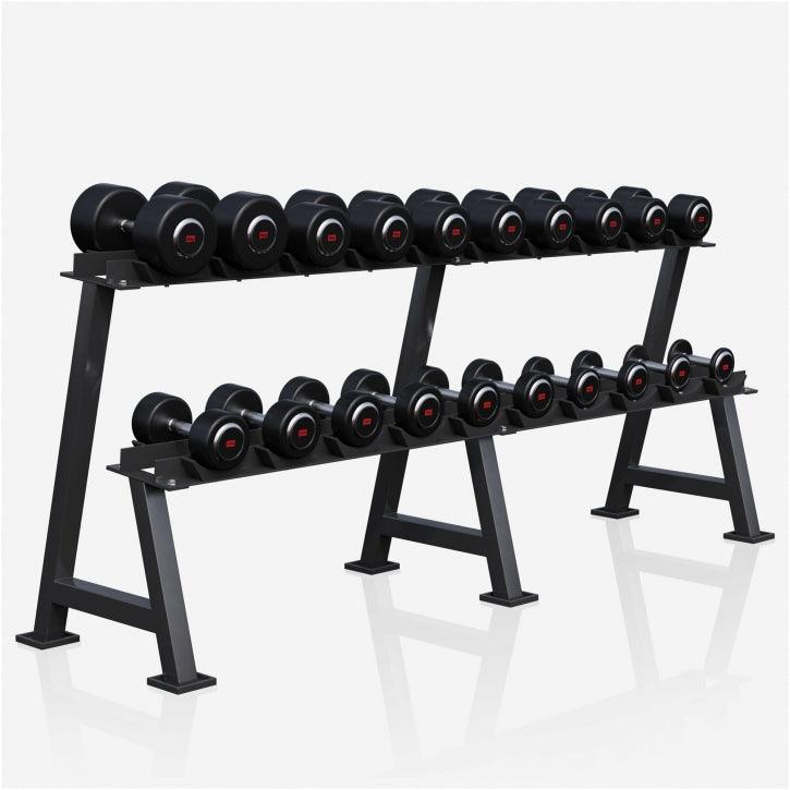 Professioneel dumbell rack met 325 kg dumbells