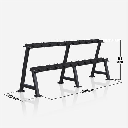 Support d'haltères professionnel avec haltères de 325 kg