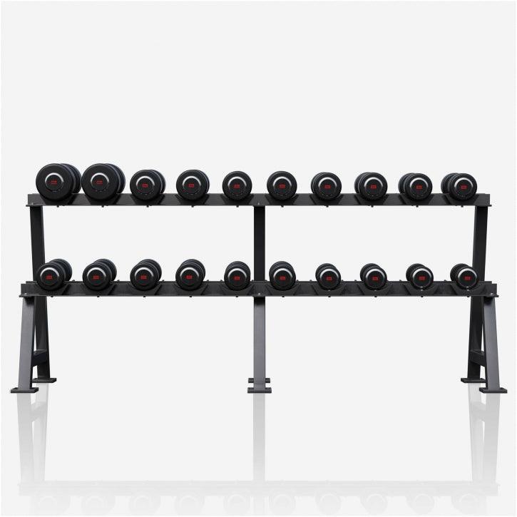 Professioneel dumbell rack met 325 kg dumbells