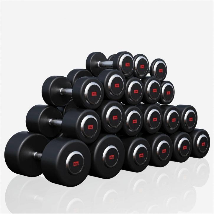 Professioneel dumbell rack met 325 kg dumbells