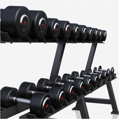 Professioneel dumbell rack met 325 kg dumbells