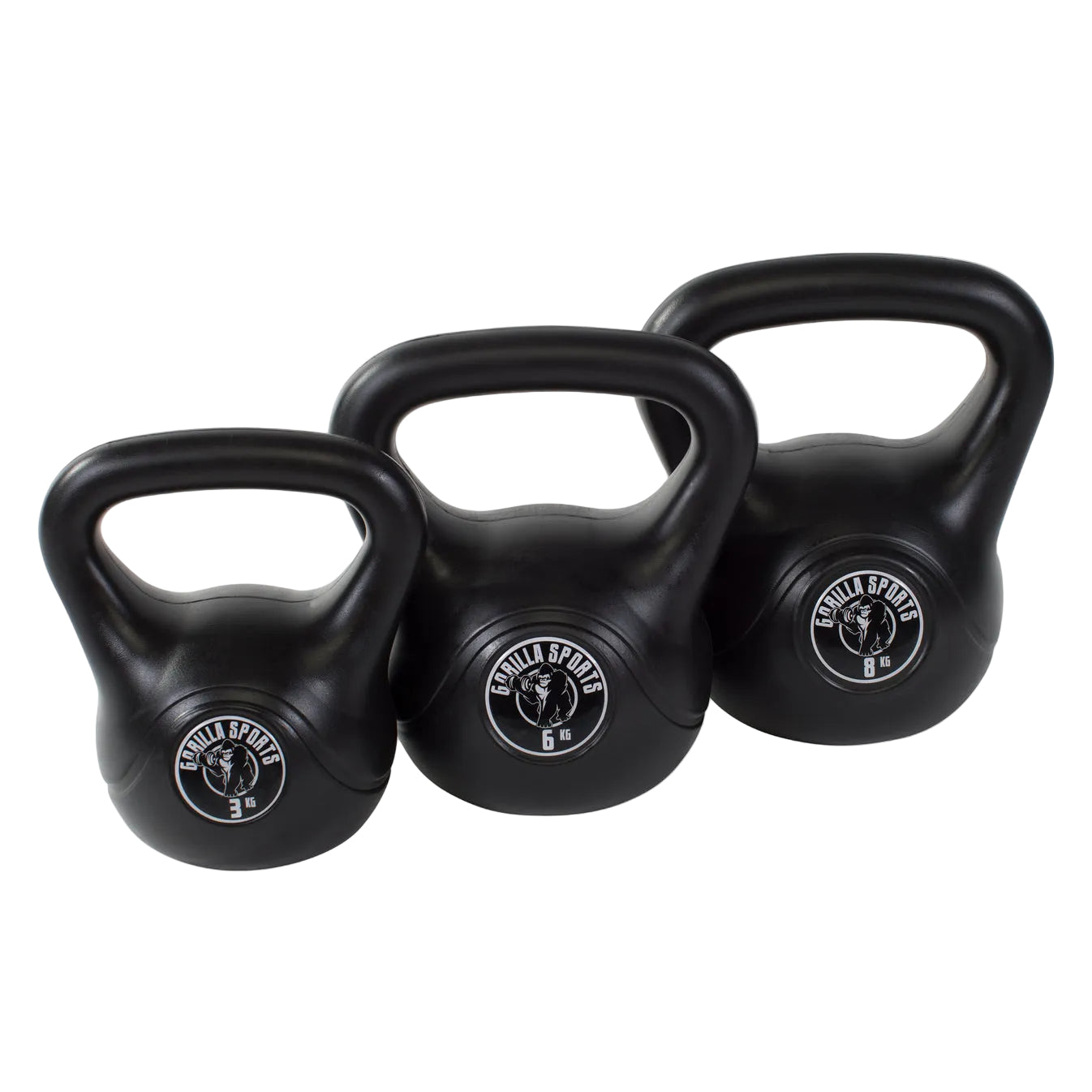 Ensemble avantage kettlebells 3, 6 et 8 kg en plastique