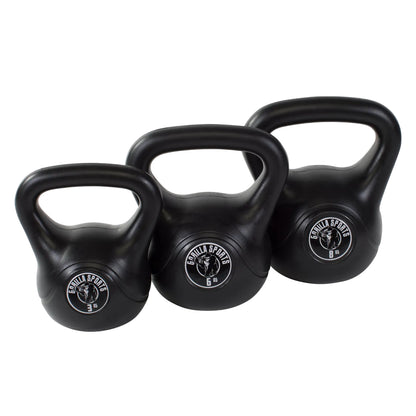 Ensemble avantage kettlebells 3, 6 et 8 kg en plastique