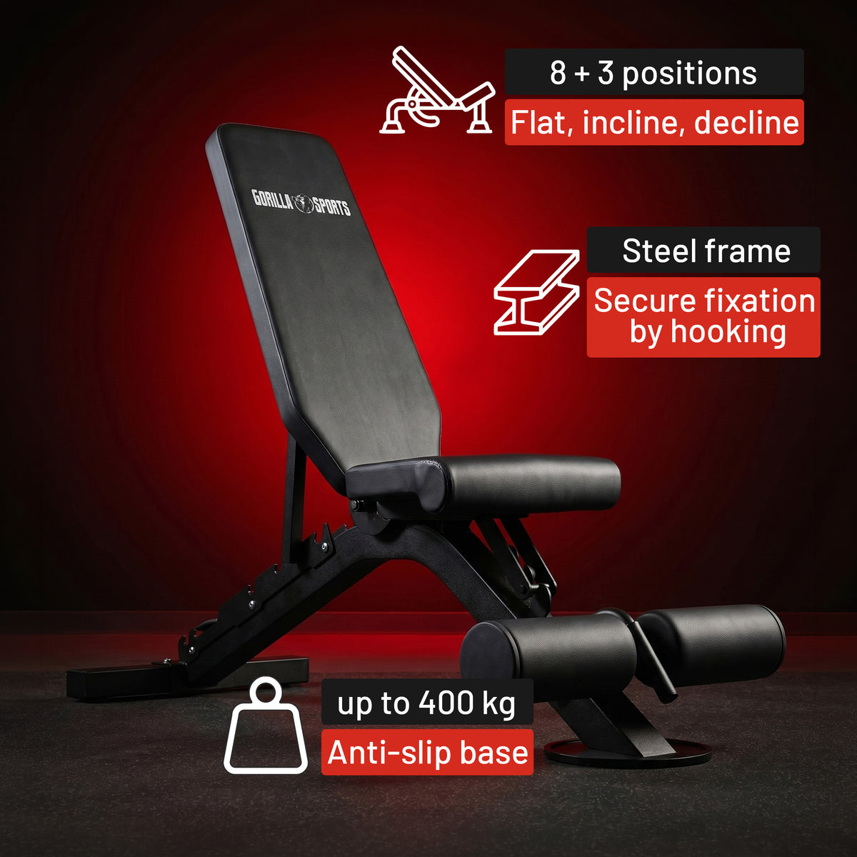 Banc de musculation réglable professionnel