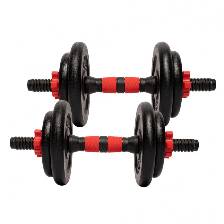 Dumbellset 15 kg gietijzer - 25 mm