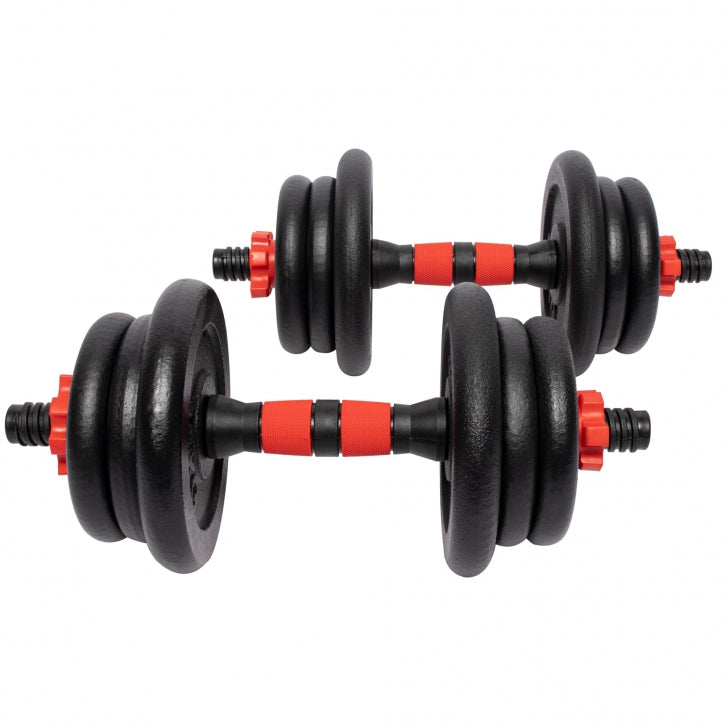 Dumbellset 20 kg gietijzer - 25 mm