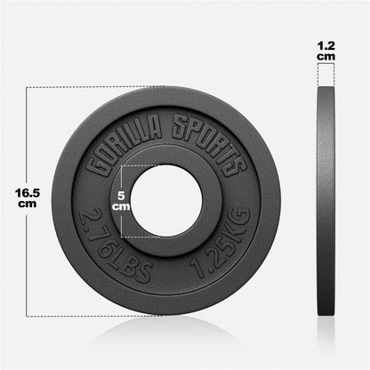 Olympische Halterschijf 1,25 kg Gietijzer Zwart 50/51 MM