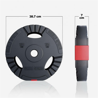 Olympische Halterschijf 15 kg Gripper Kunststof 50/51 MM