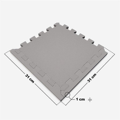 Vloer Beschermingsmatten 30 x 30 cm 18 matten incl eindstukken Grijs