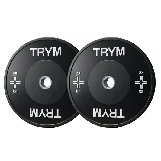 TRYM Bumperplate set 2 x 25 - Zwart - 50 mm