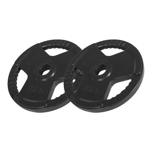 2 x 10 kg Olympische halterschijf Gripper Gietijzer rubber coating - 50/51 mm Gorilla Sports