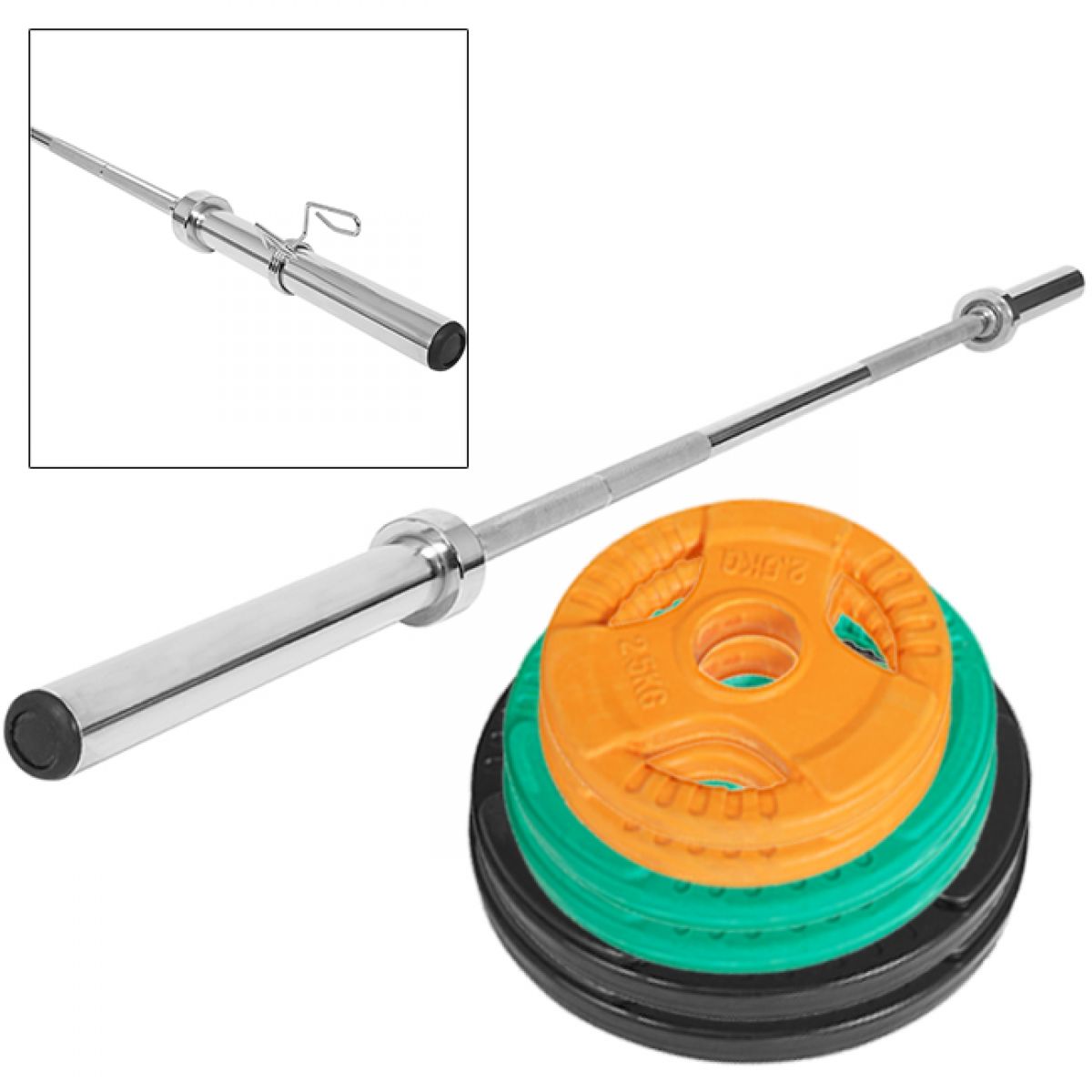 51 kg Olympische Gripper Gietijzer Halterset (50/51 mm) Gorilla Sports