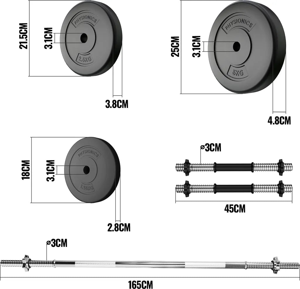 Physionics Halterset 38 kg