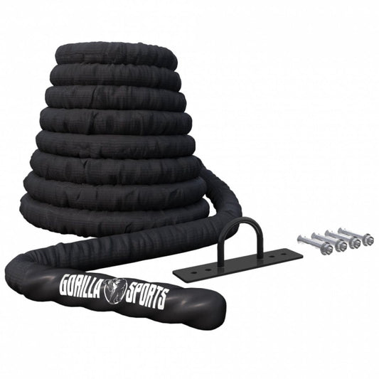 Gorilla Sports Battle rope incl. Muurbeugel 1200 x 3,8 cm