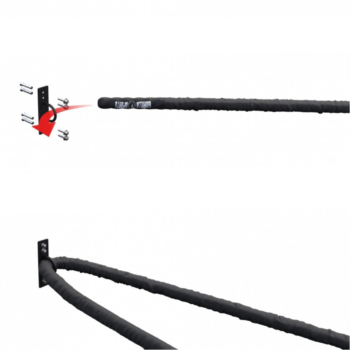 Gorilla Sports Battle rope incl. Muurbeugel 900 x 5 cm