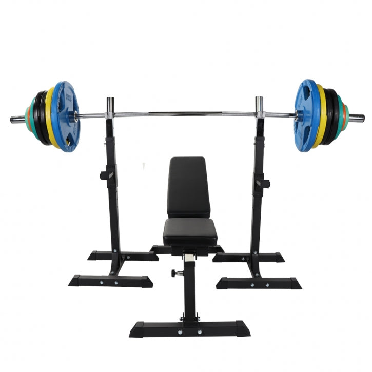 Complete set Fitnessbank met 150 kg olympische halterset Gorilla Sports