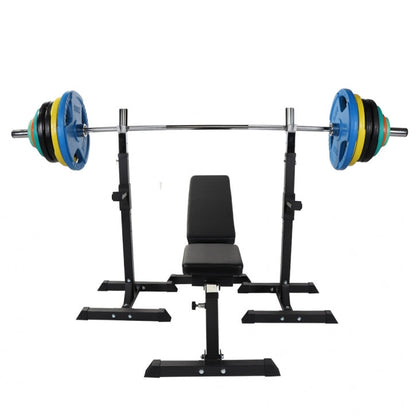 Complete set Fitnessbank met 150 kg olympische halterset Gorilla Sports