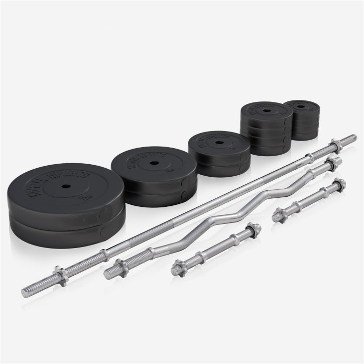 Complete set Halterbank Wit Met 100 kg Halterset Kunststof Gorilla Sports