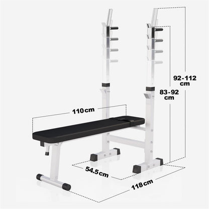 Complete set Halterbank Wit Met 100 kg Halterset Kunststof Gorilla Sports