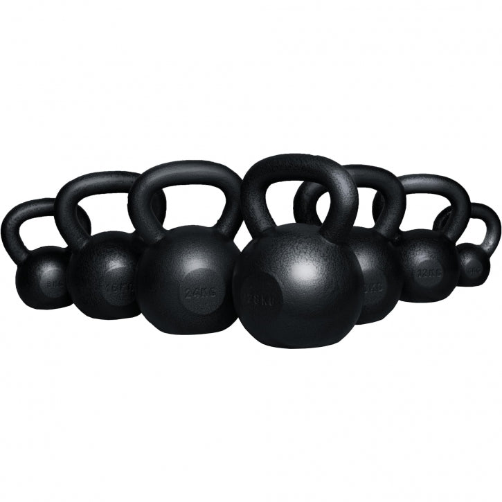 Complete set kettlebells 144 kg gietijzer zwart Gorilla Sports