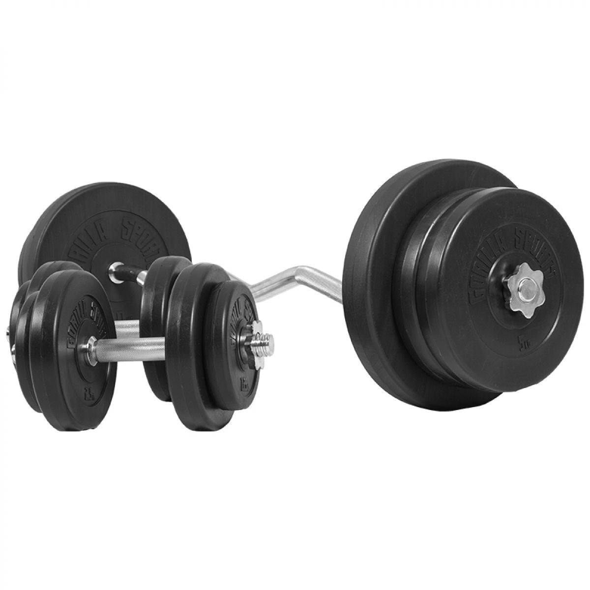 Curlset 70 kg Kunststof Gorilla Sports