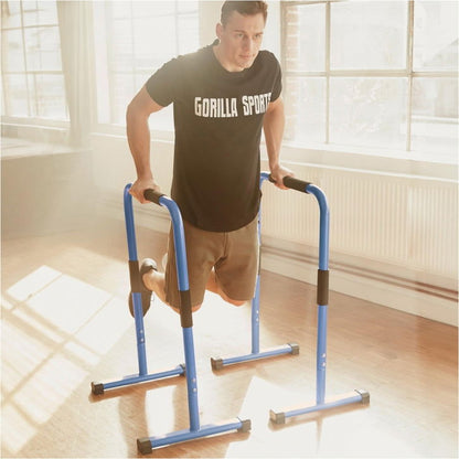 Gorilla Sports Dip Bars Deluxe Blauw