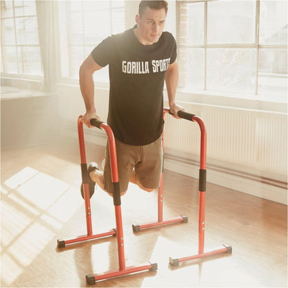 Gorilla Sports Dip Bars Deluxe Rood