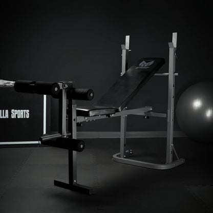 Halterbank met leg curl