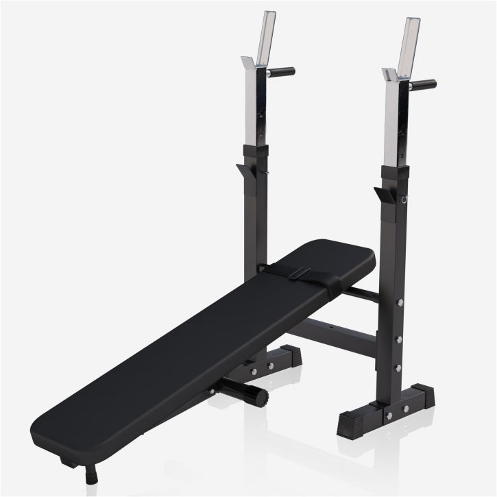 Gorilla Sports Complete set Halterbank Zwart Met 100 kg Halterset Kunststof
