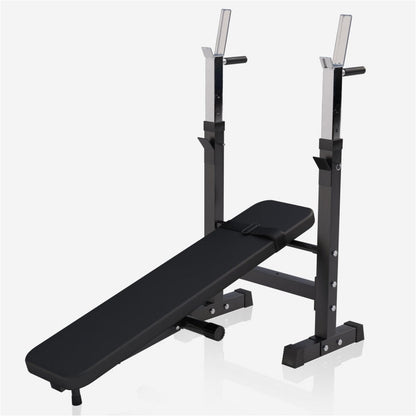 Gorilla Sports Complete set Halterbank Zwart Met 100 kg Halterset Kunststof