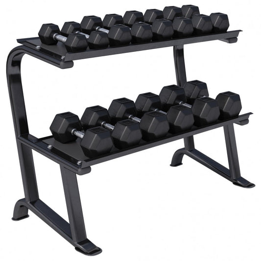 Gorilla Sports Dumbell standaard met 237 kg Hexagon dumbells
