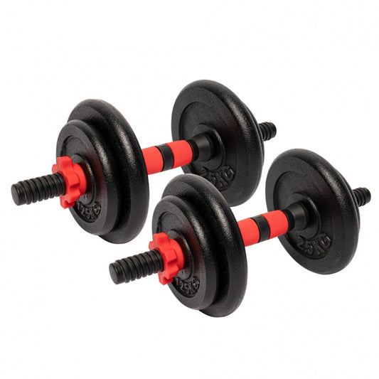 Gorilla Sports Dumbellset 15 kg gietijzer - 25 mm