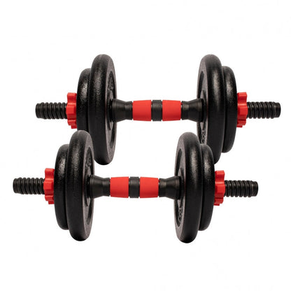 Gorilla Sports Dumbellset 15 kg gietijzer - 25 mm