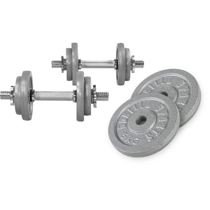 MOVIT® Dumbbell PRO Set, Cast Iron Dumbbell, 1x 25 kg, Bar 30 mm Standard, Serrated Handle, Star Locks, Dumbbell Set Weights MOVIT® Dumbbell PRO Set, Cast Iron Dumbbell, 1x 25 kg, Bar 30 mm Standard, Serrated Handle, Star Locks, Dumbbell Set Weights