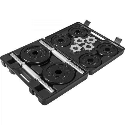 Gorilla Sports Dumbellset 20 kg Gietijzer incl. Koffer